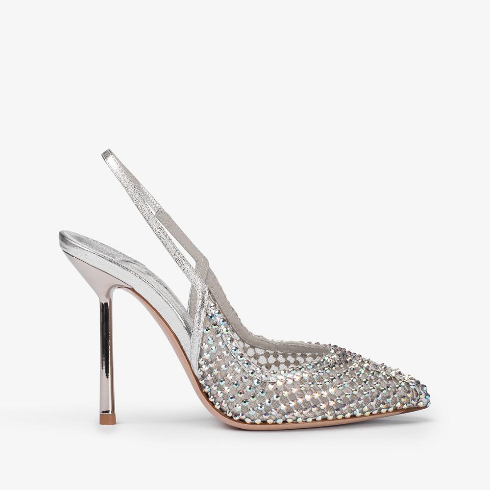 Silver Le Silla GILDA SLINGBACK 100 mm | USA_LS40836