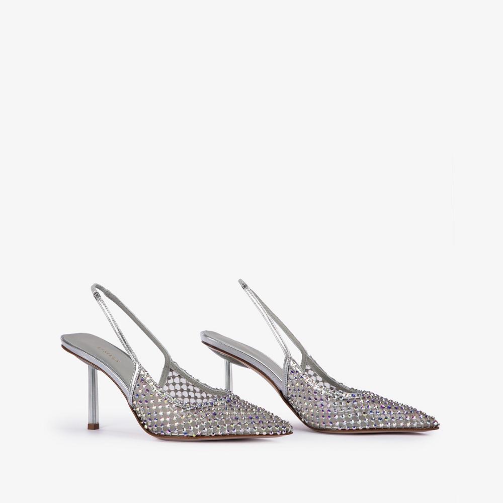 Silver Le Silla GILDA SLINGBACK 80 mm | USA_LS58023