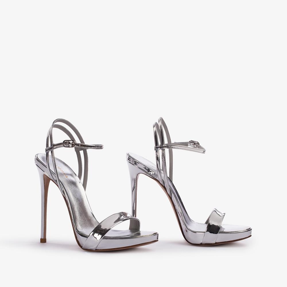 Silver Metal Le Silla GWEN SANDAL 120 mm | USA_LS16966