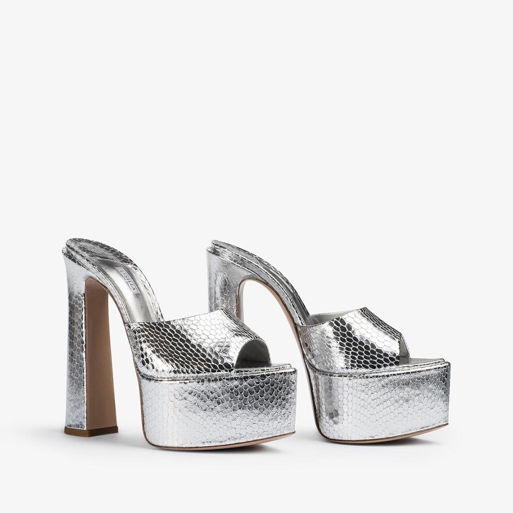 Silver Metal Le Silla NINA SANDAL 170 mm | USA_LS46854