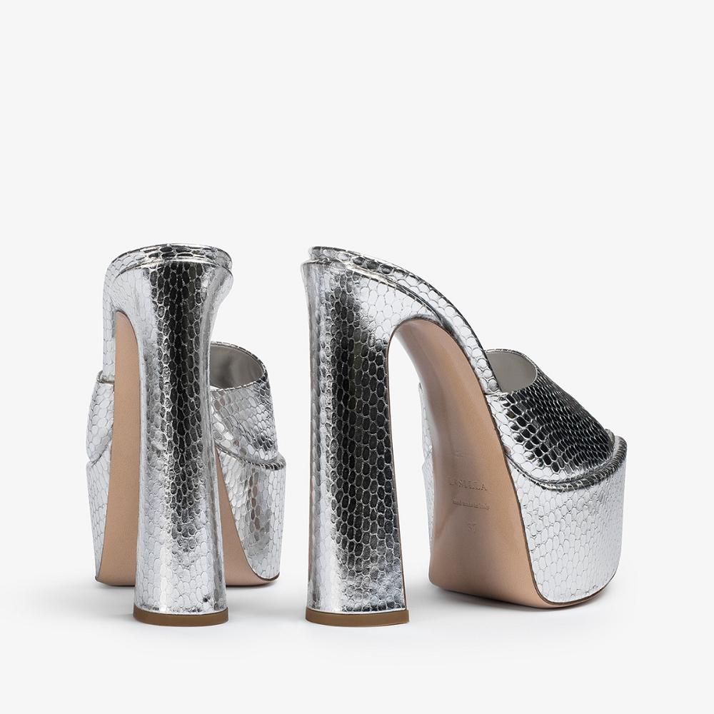 Silver Metal Le Silla NINA SANDAL 170 mm | USA_LS46854