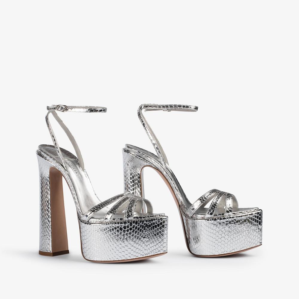 Silver Metal Le Silla NINA SANDAL 170 mm | USA_LS74712