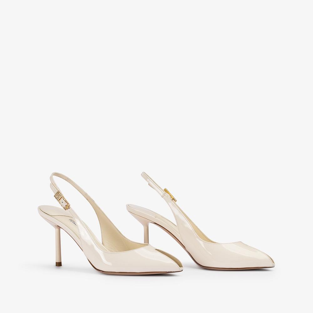 White Le Silla CLIVAGE SLINGBACK 80 mm | USA_LS53553