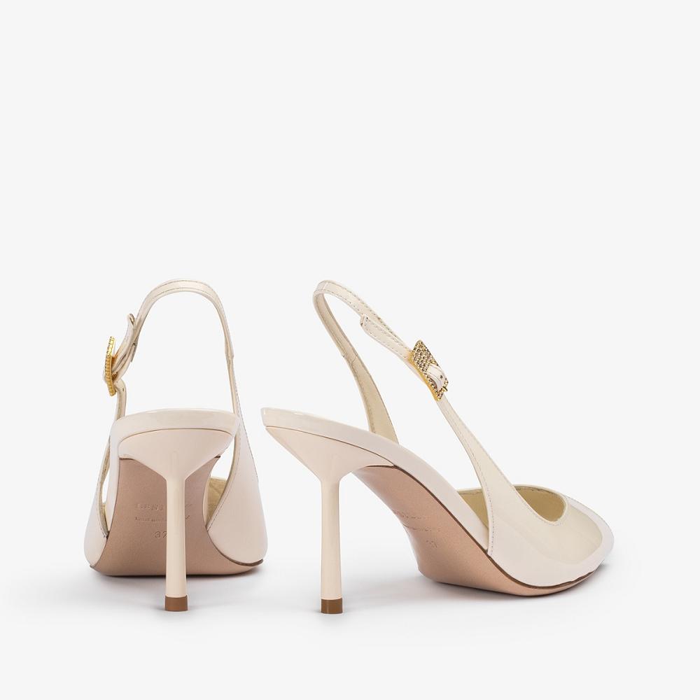 White Le Silla CLIVAGE SLINGBACK 80 mm | USA_LS53553