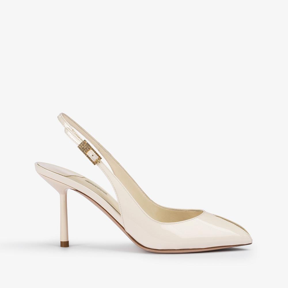 White Le Silla CLIVAGE SLINGBACK 80 mm | USA_LS53553