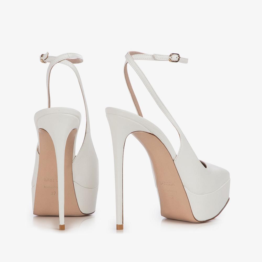 White Le Silla UMA SLINGBACK 140 mm | USA_LS46503